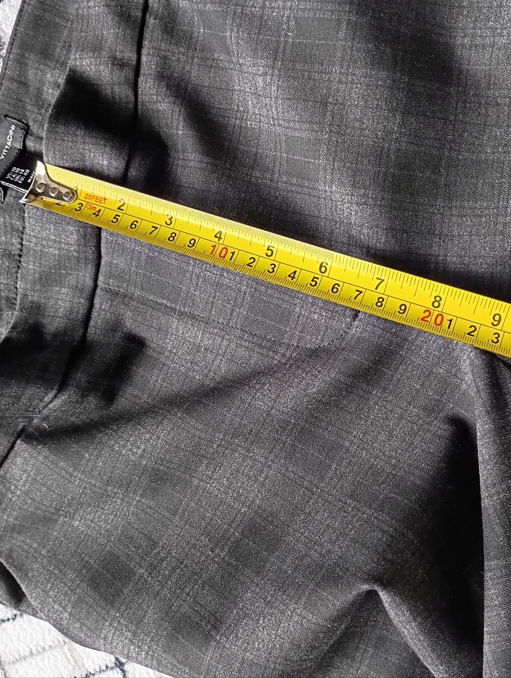NWT…Adrienne Vittadini Gray Plaid Straight Leg Pants - Picture 7 of 10
